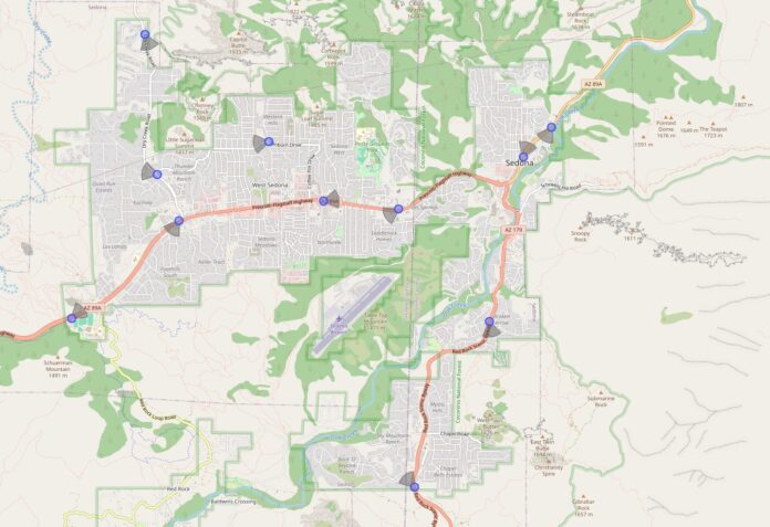 Sedona Automated License Plate Reader map